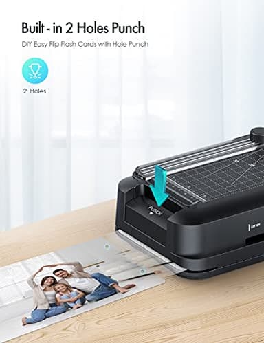 SINOPUREN 9-Inch Thermal Laminator Machine, 3-in-1 Laminator with Built-in Paper Trimmer, Hole Punch & Corner Rounder, 10 Laminating Pouches, Fast 3-Min Warm-Up, Jam-Free for Home, Office, School - Image 7
