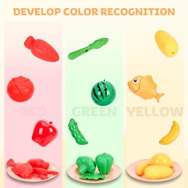 Zero Zoo 105Pcs Kids Kitchen Toy Accessories, Toddler Pretend BBQ Camping Cooking Playset, Play Pots, Pans, Utensils Cookware Toys, Play Food Set, Vegetables, Learning Gift for Girls Boys - Image 3