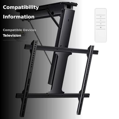 Yegosh Electric Ceiling TV Mount, Remote Adjustable Flip Down Bracket for 32 to 70 Inch Flat Curved Screen TVs Max VESA 600x400mm, Motorized TV Ceiling Mount for Flat Pitched Roof Indoor Outdoor - Image 3