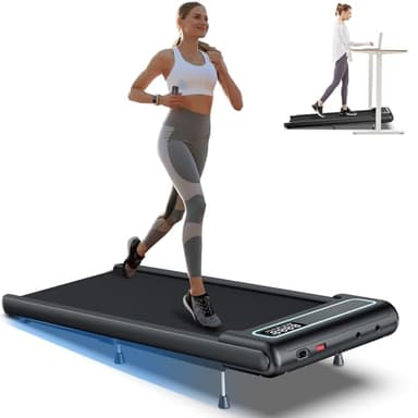 10% Incline Under Desk Walking Pad, 2.5HP Low Noise Treadmill for Home Office Apartment, 3 in 1 Lightweight Running Machine for Small Space, Works with Apps & Mute Remote Control, No Installation - Image 1