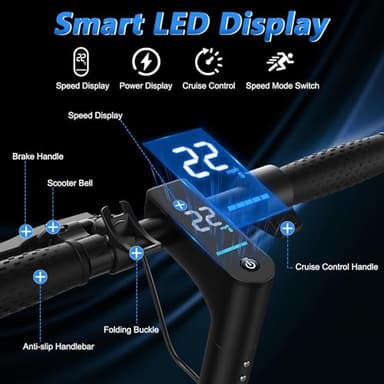 Electric Scooter for Adults, 8.5"/10" Tires, 19/22Mph, 350W/500W Motor, 21-28 Miles Range, Folding E-Scooter with Dual Suspension,APP(V1/SPRO/MAX/PRO) - Image 6
