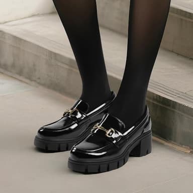 DREAM PAIRS Loafers for Women Platform Chunky Loafers Slip On Casual Shoes,Size 8.5,Black-Pat,SDLS2321W - Image 7