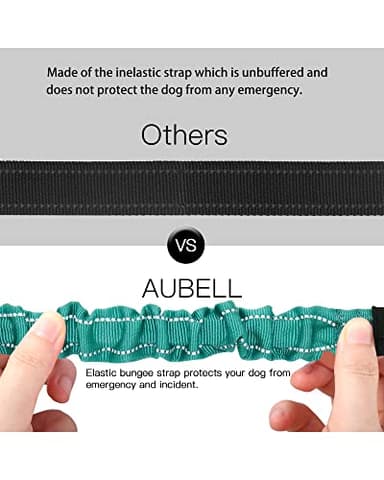 AUBELL Dog Seat Belt for Car,2 Pack Set 3-in-1 Adjustable Reflective Bungee Heavy Duty Dog Car Harness Tether with Clip Hook Latch & Buckle,Swivel Zinc Alloy Carabiner,Black+Teal - Image 5
