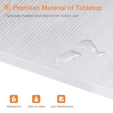 ODK 55 Inch Bar Table, Bar Height Pub Table, Counter Height Bar Table, Rectangular High Top Kitchen & Dining Counter Tables with Sturdy Legs & Easy-to-Clean Top, Indoor use, White - Image 5