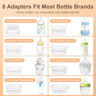 CuddleeBaby Portable Bottle Warmer for Travel, Cordless Baby Bottle Warmer, Rechargeable, 8 Adapters, 1 Milk Powder Container, Compatible with Most Bottle, Fast Heating, White - Image 2