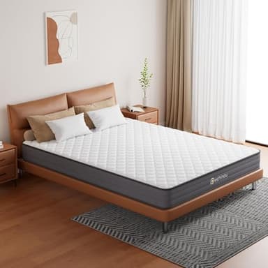 PECHINOU Twin Mattress, 6 Inch, Gel Memory Foam & Spring Hybrid, Plush, White, Breathable & Pressure Relief, Twin Size - Image 6