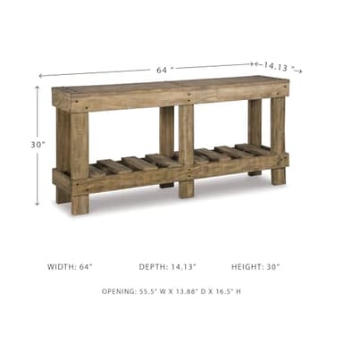 Signature Design by Ashley Susandeer Rustic Farmhouse Console Sofa Table, Brown - Image 3