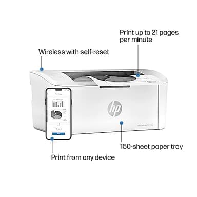 HP LaserJet M110w Wireless Black & White Printer, Print, Fast speeds, Easy setup, Mobile printing, Best-for-small teams - Image 4