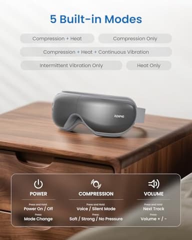RENPHO Eyeris 1 Eye Massager with Heat, Birthday Gifts Eye Mask for Mom Dad Women Men Her Him, Smart Sleep Mask for Relax, Reduce Strain - Image 6