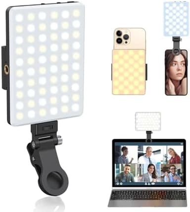 Selfie Light, Phone Light with Front & Back Clip, 60 LED Portable Light with 3 Modes, 5000mAh Rechargeable Video Light for Phone, iPhone, IPad, Laptop, TikTok, Makeup, Live Stream, Vlog - Image 2