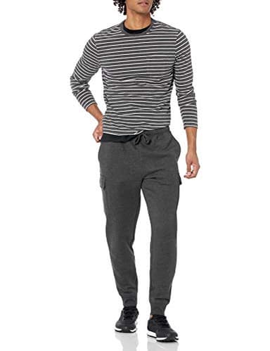 Amazon Essentials Men's Cargo Fleece Jogger Sweatpant with Relaxed Fit, Charcoal Heather, Medium - Image 4