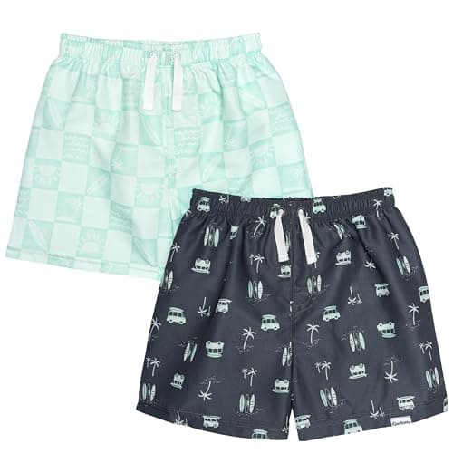 Gerber Boys' Standard Toddler 2-Pack Swim Trunks, Surf - Image 1