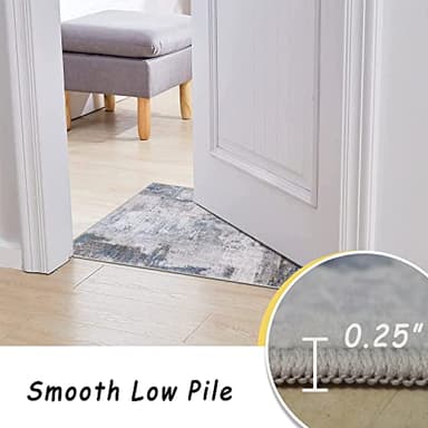 vivorug Washable Rug, Ultra Soft Area Rug 8x10, Non Slip Abstract Rug Carpet, Stain Resistant Rugs for Living Room Bedroom, Modern Fluffy Rug (Gray/Navy, 8'x10') - Image 5