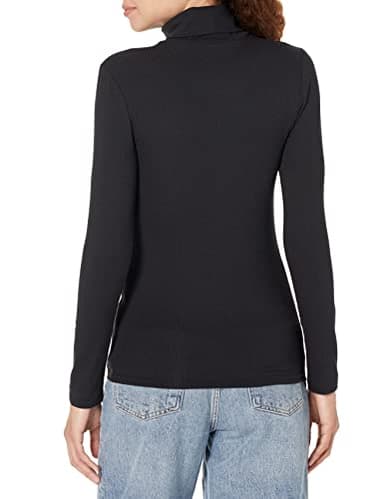 Amazon Essentials Women's Slim-Fit Layering Long Sleeve Knit Rib Turtleneck Top (Available in Plus Size), Pack of 2, Black, XX-Large - Image 3