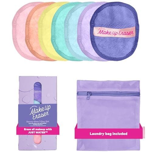 The Original MakeUp Eraser, 7-Day Set, Erase All Makeup with Just Water, Including Waterproof Mascara, Eyeliner, Foundation, Lipstick, Sunscreen, and More! Dewy Glow, 7ct. - Image 1