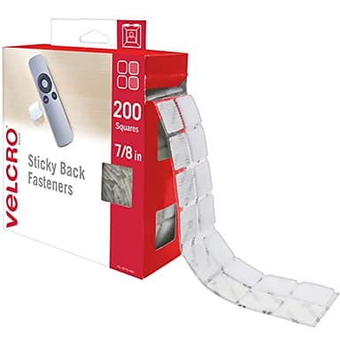 VELCRO Brand Mounting Squares | Square Dots with Adhesive 200pk, 7/8" White | Sticky Back Hook and Loop for Teacher Supplies, Office Organization (30705) - Image 1