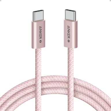 Anker Zolo USB C to USB C Cable, Braided and Dirt-Free Type-C Fast Charging Cable, Slim Connector, for iPhone 17 Series, MacBook (240W) (Pink, 6FT) - Image 1