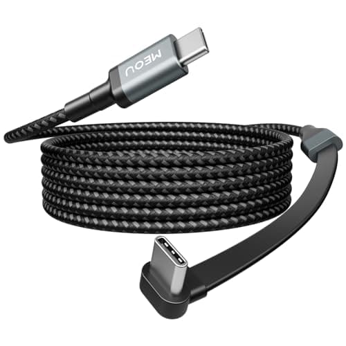 USB C to USB C Cable 6ft, 60W Type C Charger Fast Charging, Nylon Braided Right Angle USB C Cable, 90 Degree C Cord Charger for iPhone 16/15 Pro Max, Apple MacBook Pro, iPad, Pixel, Samsung Etc. - Image 1