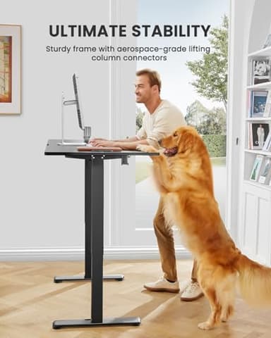 ErGear Height Adjustable Electric Standing Desk, 47.2 x 23.6 Inches Sit Stand up Desk, Memory Computer Home Office Desk with Two-Piece Desktop (Black) - Image 4