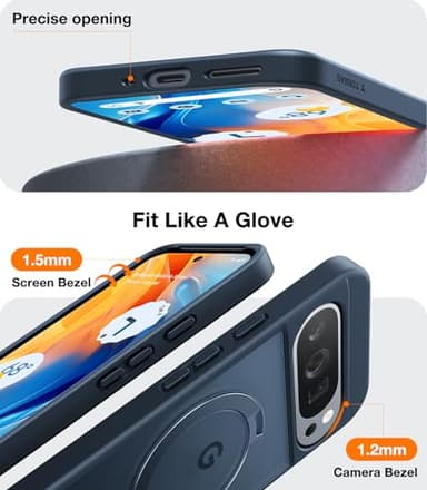 TORRAS 360 Spin Magnetic Stand for Google Pixel 9 Pro XL case, 12FT Mil-Grade Drop Protection, Compatible with Magsafe, Slim Google Pixel 9 Pro XL Phone Case with Kickstand, Black - Image 6