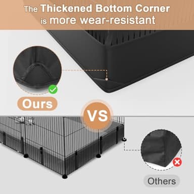 Tresbro Guinea Pig Cage with Waterproof PVC Bottom Liner & One-Hand Release Hook, Triple Fixing C&C Cage for Guinea Pigs, Bunny, Rabbit, Hedgehog, Small Animal Indoor Playpen 48''L x 24''W x 16''H - Image 7