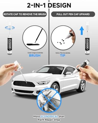 EVOOOR YZ/Z1/M6887 Oxford White Touch Up Paint for Ford – Exact Match 2 in 1 Paint Pen for Chips and Nicks Repair - Image 2