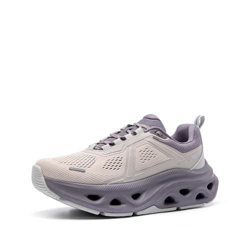 NORTIV 8 Women's Comfortable Walking Shoes Running Tennis MovePropel Athletic Gym Workout Jogging Fashion Sneakers,Size 8,Grey Pink/Purple,SNWS247W - Image 1
