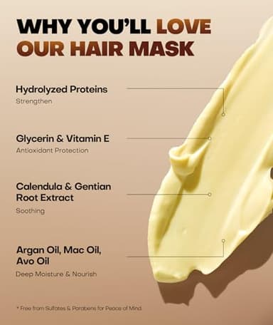 Srripo Collagen Hair Mask for Deep Conditioning, Keratin Hair Treatment with 4 Hydrolyzed Proteins, Moroccan & Avocado Oils Conditioner for Nourish, Calendula Gentian Extracts Care Dry & Damaged Hair - Image 7