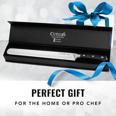 Cutluxe Slicing Carving Knife – 12" Brisket Knife, Meat Cutting and BBQ Knife – Razor Sharp German Steel, Sheath Included, Full Tang, Ergonomic Handle Design – Artisan Series - Image 8