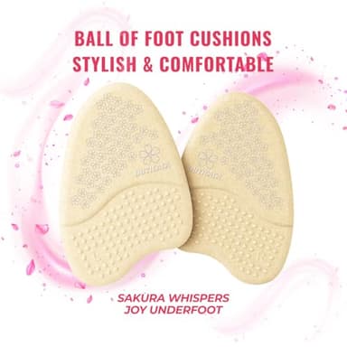 Metatarsal Pads for Women (2 Pairs): Ball of Foot Cushions, Heel Inserts, Non Slip Heel Pads, Heel Cushions for Women Foot Pain Relief and Comfort, One Size Fits Any (Beige & Silver) - Image 3
