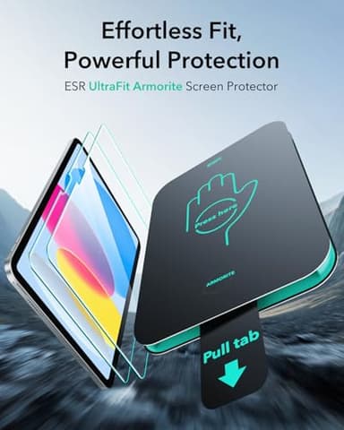 ESR 2 Pack Armorite Screen Protector for iPad A16 11th/10th Generation (11 Inch/10.9, 2025/2022), 9H Hardness Tempered Glass Film with UltraFit Tray, Military Grade, HD Clarity, Dust & Bubble Free - Image 3