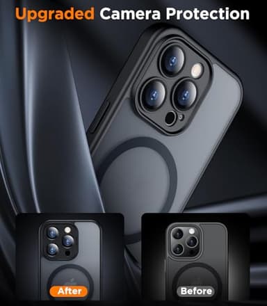 SPIDERCASE Designed for iPhone 13 Pro Max Case, Magnetic Translucent with 2PCS Tempered Glass Screen Protector [Full Camera Protection] Anti-Fingerprint Phone Case for iPhone 13 Pro Max 6.7'',Black - Image 5