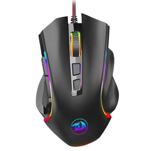 Redragon M602 Gaming Mouse, Ergonomic RGB Gaming Mouse Wired with 7200 Adjustable DPI, 9 Programmable Buttons, Professional Software for Gamer Office [Black] - Image 1
