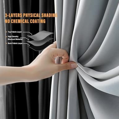 MaKefeile Room Divider Curtains with Flexible Ceiling Tracks Set,Blackout Curtain Ceiling Mount Curtain Track Privacy Room Dividers Ceiling Track Curtain Rod(White Drape & Black Rail W 8.3 × H 8 FT) - Image 4