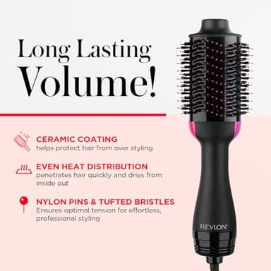 REVLON One-Step Volumizer Hair Dryer and Styler with Improved Motor – Easy Salon-Style Blowouts – Less Frizz, More Shine, and Reduced Heat Damage, for all Hair Types and Lengths (Black) - Image 5