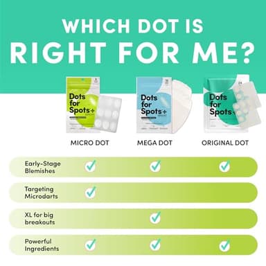 Dots for Spots Pimple Patches with Microdarts - Includes Active Ingredients Niacinamide, Hyaluronic Acid & Salicylic Acid for Maximum Effectiveness - Reduces Redness and Dark Spots (9 count) - Image 8