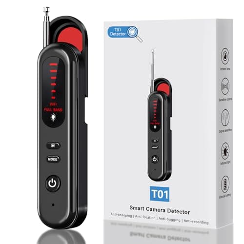 SEVENPARK Hidden Camera Detector - 2025 Portable Camera Finder, GPS Tracker Detector, RF Wireless Signal Scanner for Office, Hotels, Cars, 5 Levels Sensitivity (Black) - Image 1