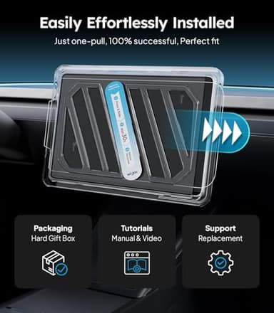 Wigoo Tesla New Model Y Juniper & Model 3 Highland Screen Protector Matte [No Glare & Fingerprint] Model 3 (2024~2026)/New Model Y Juniper Accessories, Tempered Glass Protector with Alignment Kit - Image 6