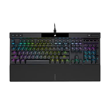 Corsair K70 RGB PRO Wired Mechanical Gaming Keyboard (CHERRY MX RGB Blue Switches: Tactile and Clicky, 8,000Hz Hyper-Polling, PBT DOUBLE-SHOT PRO Keycaps, Soft-Touch Palm Rest) QWERTY, NA - Black - Image 1