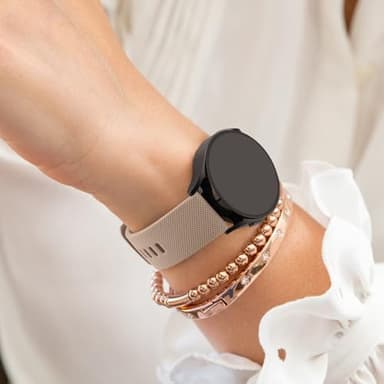 Amzpas Quick Release Watch Band 18mm 20mm 22mm Watch Straps,3 Pack Soft Silicone Replacement Sport Watch Wristbands for Women Men (Smoke Violet/Milk Tea/Starlight, 20mm) - Image 6