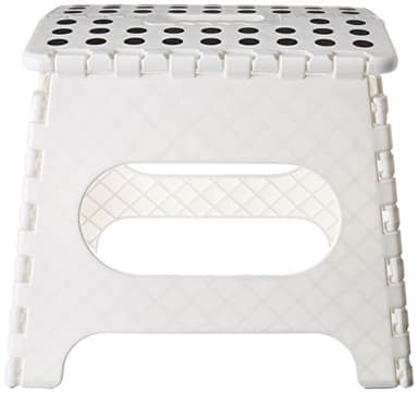 Folding Step Stool - 11" Hight - The Lightweight Step Stool is Sturdy Enough to Support Adults and Safe Enough for Kids. Opens Easy with One Flip. Great for Kitchen, Bathroom, Bedroom (White) - Image 3