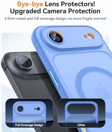CANSHN Magnetic Compatible with iPhone Air Case(6.5 Inch), Upgraded [Full Camera Protection] [Compatible with Magsafe] [Translucent Matte] Shockproof Phone Cover for iPhone 17 Air Case,Ultramarine - Image 5