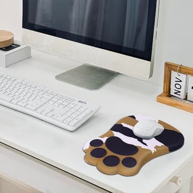 L-SPOUTTO Ergonomic Mouse Pad with Wrist Rest,Cute Cat Paw Mousepad Wrist Support,Comfortable Massage Design Computer Pain Relief Mouse Pad with Non-Slip PU Base for Desk Laptop Gaming,Tortoiseshell - Image 6