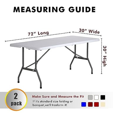 Nasitos 2 Pack Black Tablecloth 6 Foot-Open Back Fitted Tablecloth Rectangle Table, Washable Fabric Trade Show Table Cover for Craft Show, Display, Parties, Wedding, Events - Image 6