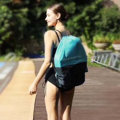 Mambobaby Float with Canopy & Portable Backpack Skin-friendly Baby Swim Float with Tail Waterproof Non-Inflatable Mambo Float Smart Swim Trainer Soft Solid Infant Pool Float 3-24 months Baby Swim Ring - Image 4