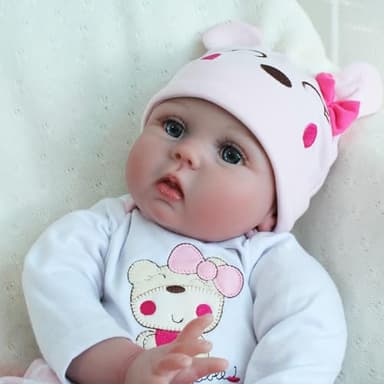 CHAREX Reborn Baby Dolls Lucy, 22 inch Realistic Reborn Girl Doll, Lifelike Newborn Baby Doll Soft Vinyl Weighted Gift Set - Image 2