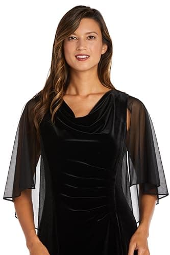 R&M Richards Women's Petite Evening Grace Gown, Black - Image 2