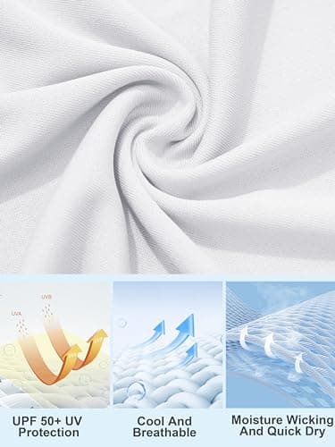 MAGCOMSEN Women's Long Sleeve Rash Guard Shirt - UV Protection, Hiking, Running, Fishing - White - Image 5