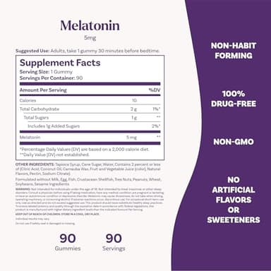 Natrol Melatonin Gummies, Sleep Support, 90 Strawberry-Flavored Adult Melatonin Gummies, 5 mg Sleep Aids for Adults - Image 5