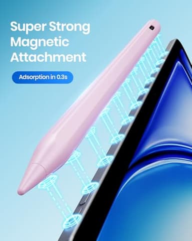 Hastraith Stylus Pen for iPad(2018-2025)-2X Faster Charge with Tilt Sensitivity & Palm Rejection for iPad 11/10/9/8/7/6th Gen, Air 7/6/5/4/3/M3/M2, Pro 13"/12.9"/11"/M4, Mini 7/6/5th,Pink - Image 4